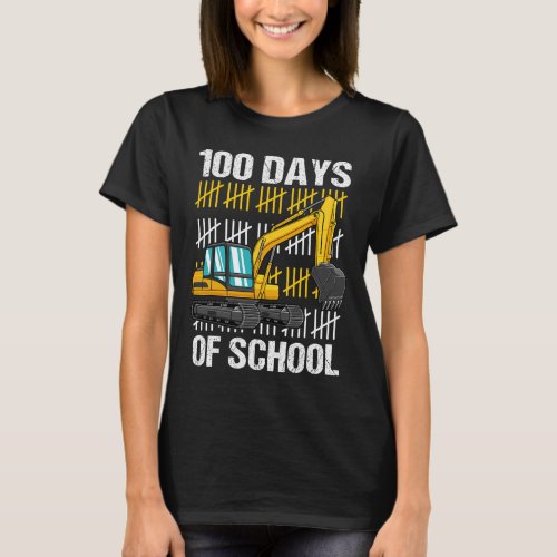 100 Days Of School Construction Vehicle For Kids B T_Shirt