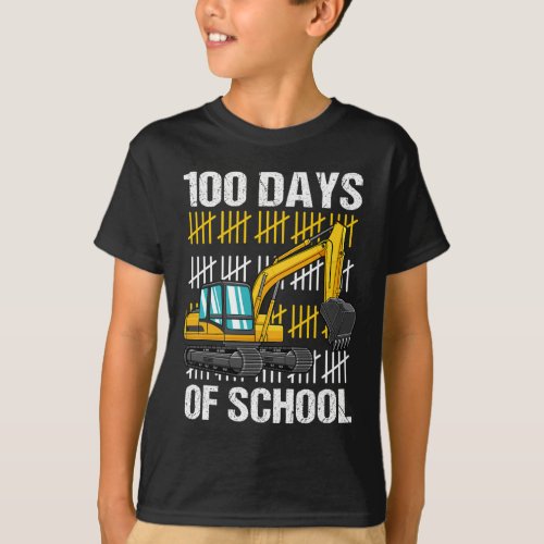 100 Days Of School Construction Vehicle For Kids B T_Shirt