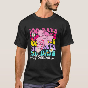 100 Days Of School Coquette Bow 100th Day Of Schoo T-Shirt