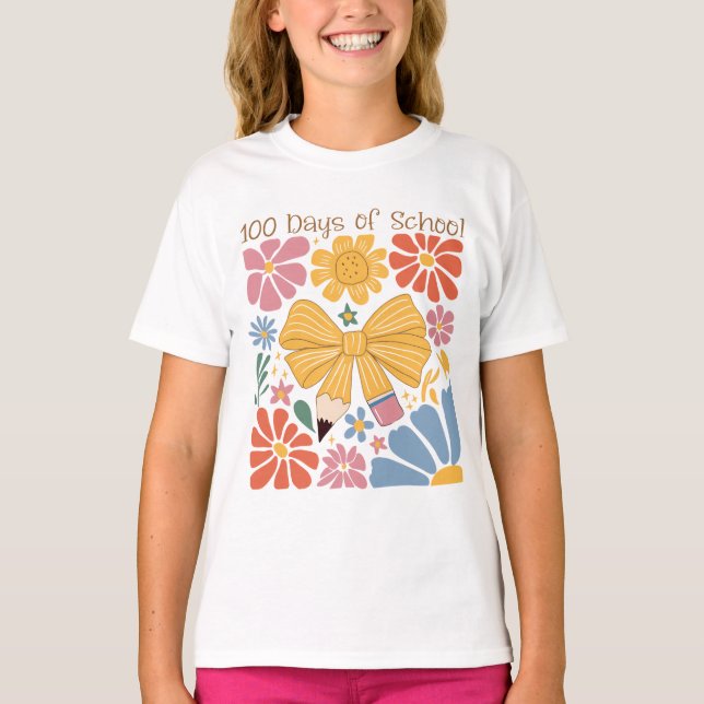 100 Days of School Coquette T-Shirt (Front)