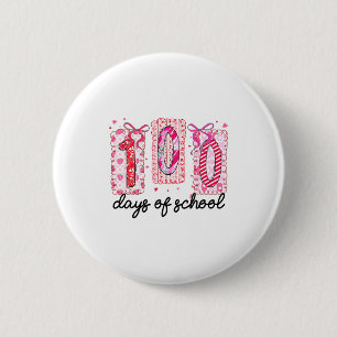 100 Days Of School Coquette Valentine Girls Teache Button