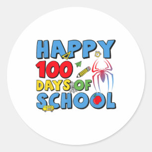 100 Days Of School Costume Spider Web For Boy  Classic Round Sticker