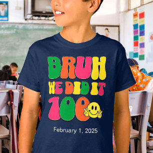 100 Days Of School Custom Colorful Text T-Shirt