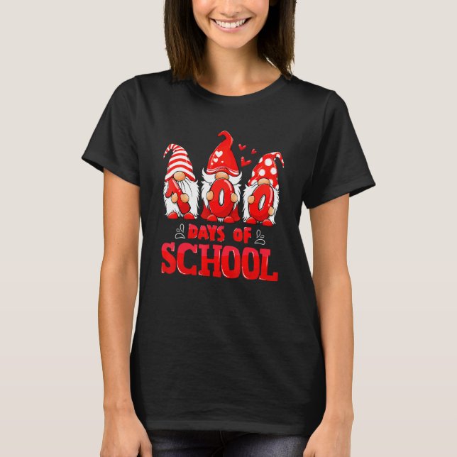 100 Days Of School Cute Gnomes Virtual Learning Te T-Shirt (Front)