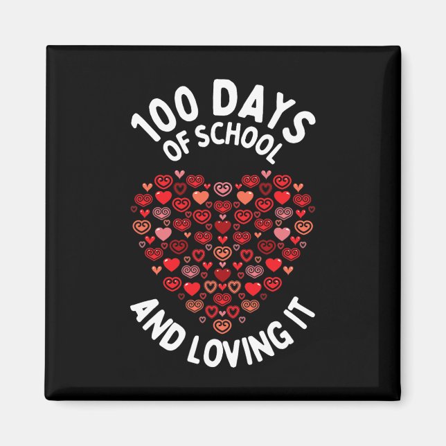 100 Days Of School Cute Heart Happy 100th Days  Magnet (Front)