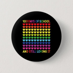 100 Days of School Cute Heart Teachers and Kids No Button