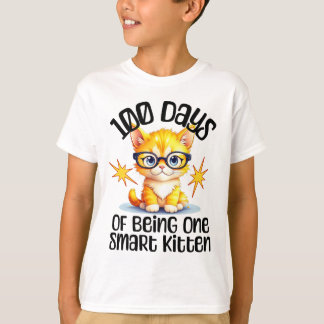 100 days of school - cute kitten wearing glasses T-Shirt