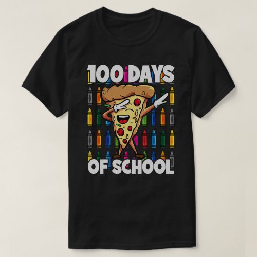 100 Days of School Dabbing Pepperoni Pizza Slice  T_Shirt