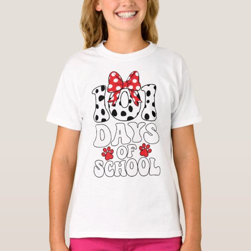 100 Days Of School Dalmatian Dog 100 Days Smarter T_Shirt