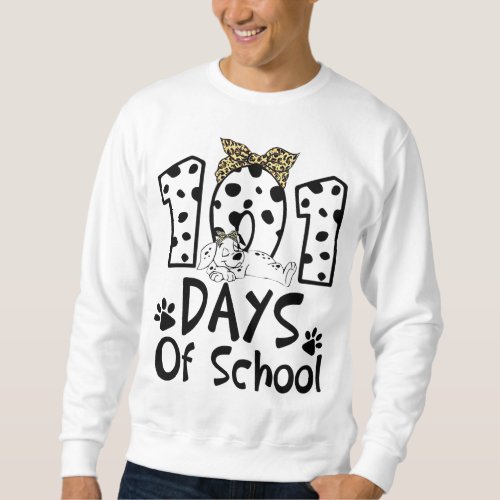 100 Days Of School Dalmatian Dog 100th Day Teacher Sweatshirt