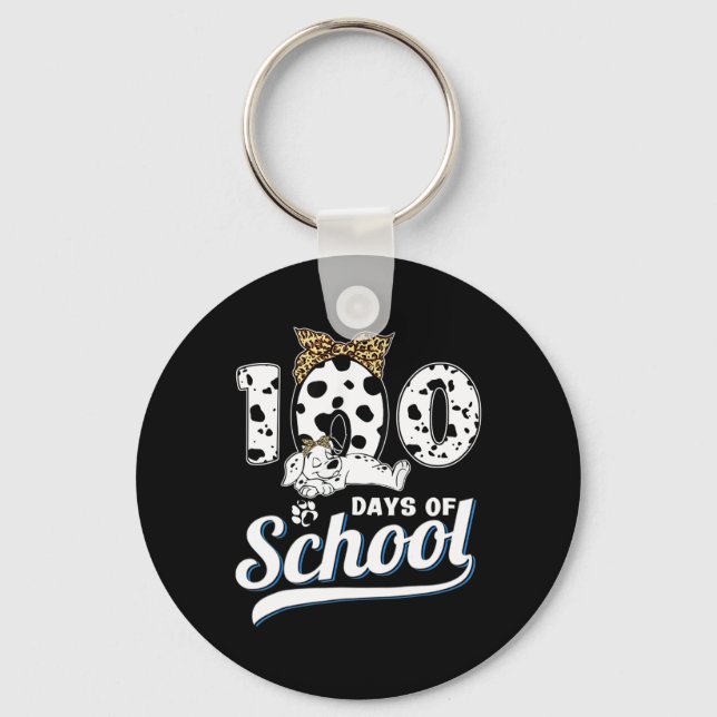 100 Days Of School Dalmatian Dog Boys Girls 100 Da Keychain (Front)