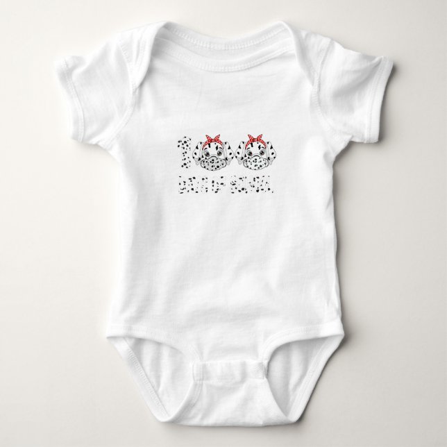 100 Days of School Dalmatian Dog Wearing Mask  Baby Bodysuit (Front)