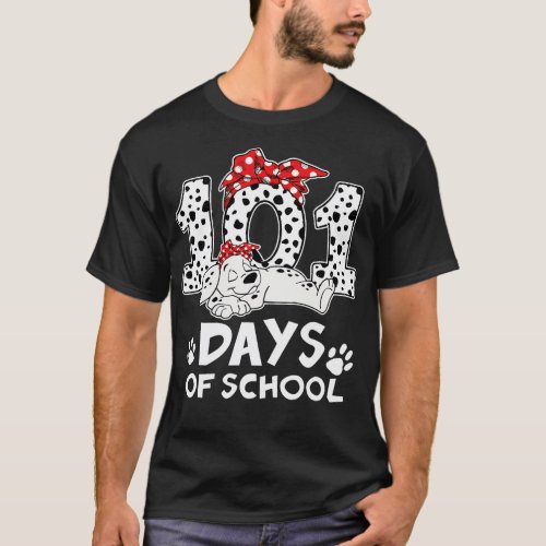 100 Days Of School Dalmatian Dog Women Girl 100 Da T_Shirt