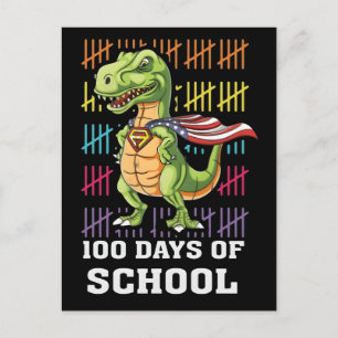 100 Days of School Dinosaur 2025: Adventure for Ki Postcard