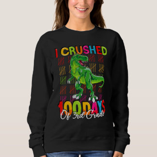 100 days of school dinosaur boys kids 100th day 3r sweatshirt