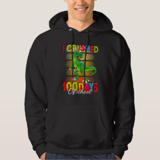 100 Days Of School Dinosaur Boys Kids 100th Day Of Hoodie