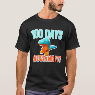 100 days of school dinosaur kindergarten pre k cut T-Shirt