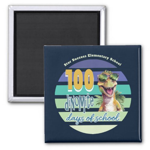 100 Days of School Dinosaur Monogrammed Magnet