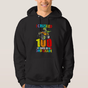 100 Days of School Dinosaur Monster Truck 3rd Grad Hoodie