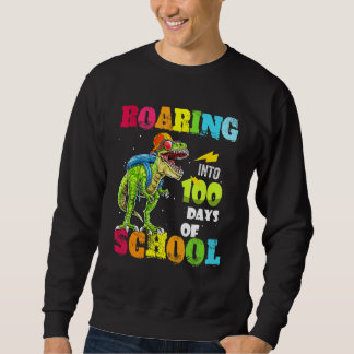 100 Days Of School Dinosaur rex Wearing Mask Smart Sweatshirt