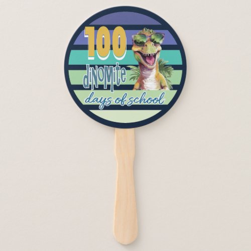 100 Days of School Dinosaur School Party Hand Fan