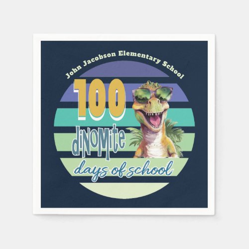 100 Days of School Dinosaur School Party Napkins