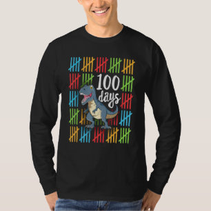 100 Days of School Dinosaur T-Rex Dino Kids Boys 1 T-Shirt