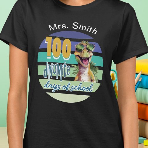 100 Days of School Dinosaur Teacher T_Shirt