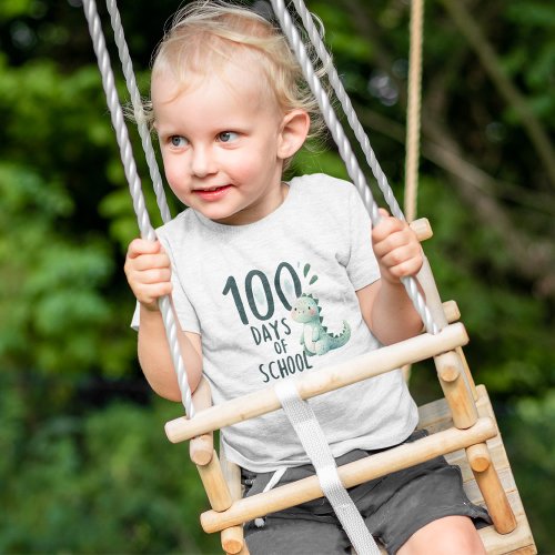 100 Days of School Dinosaur Toddler T_shirt