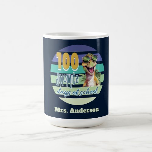 100 Days of School Dinosaur Volunteer Teacher Coffee Mug