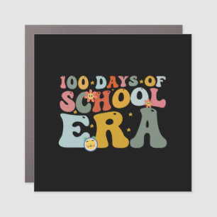  100 Days Of School Era Groovy Teacher Kids Car Magnet