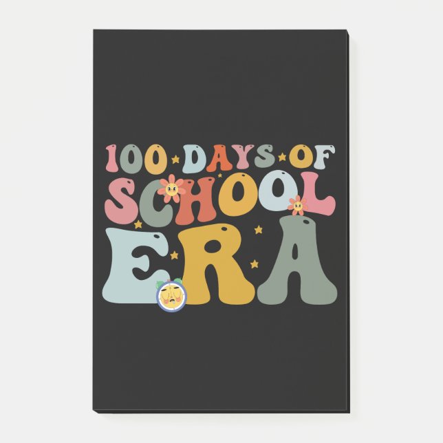  100 Days Of School Era Groovy Teacher Kids Post-it Notes (Front)
