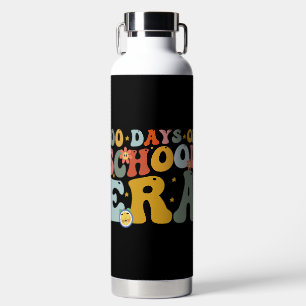  100 Days Of School Era Groovy Teacher Kids Water Bottle