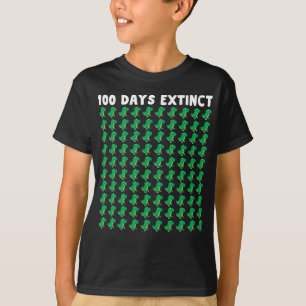 100 days of school extinct dinosaur trex funny T-Shirt
