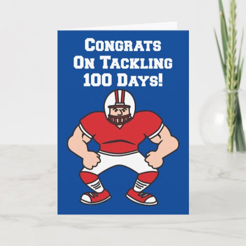 100 Days Of School Football Card