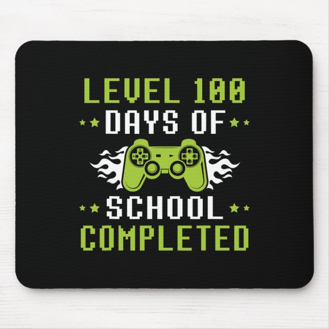 100 Days Of School  for Boys Kid Gamer Gaming 100t Mouse Pad (Front)