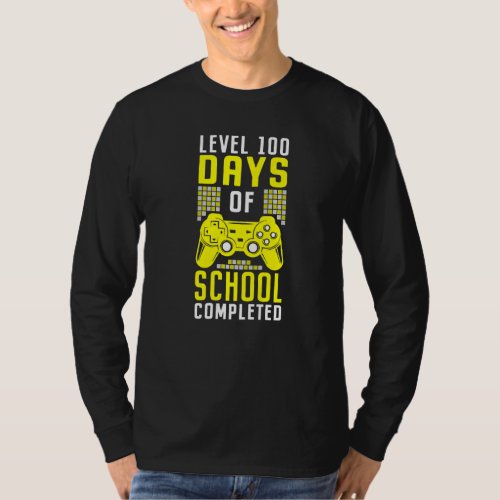 100 Days Of School for Boys Level Completed Gamer  T_Shirt