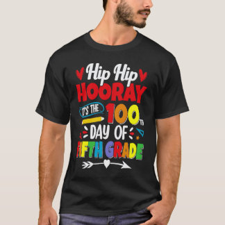 100 Days Of School For Kids Boys Fifth Grade Teach T-Shirt