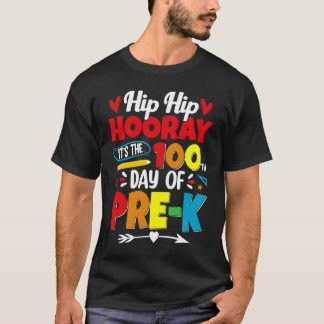 100 Days Of School For Kids Boys Pre K Teacher T-Shirt