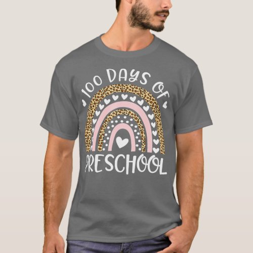 100 Days of School For Preschool Teacher Rainbow L T_Shirt