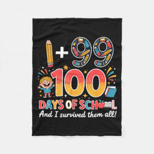 100 Days Of School For Teachers And Students Math  Fleece Blanket