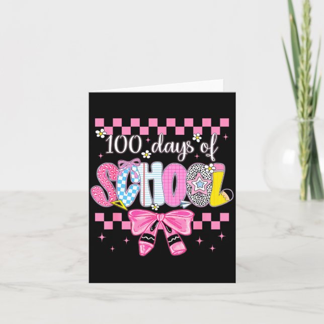 100 Days Of School Fun Milestone Clroom Kids  Card (Front)