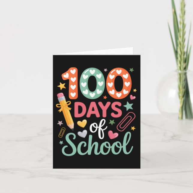100 Days Of School Funny Retro Checkered Circle Card (Front)