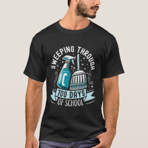 100 Days Of School Funny School Custodian Janitor T-Shirt