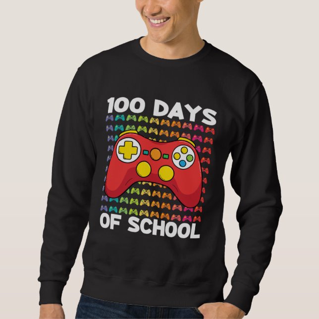 100 Days of School Gamer Boy Costume Outfit Game C Sweatshirt (Front)