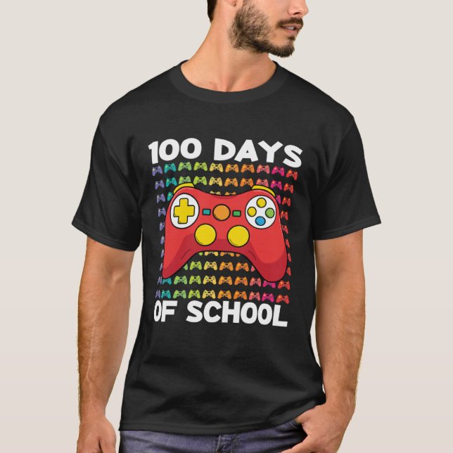 100 Days of School Gamer Boy Costume Outfit Game C T-Shirt (Front)