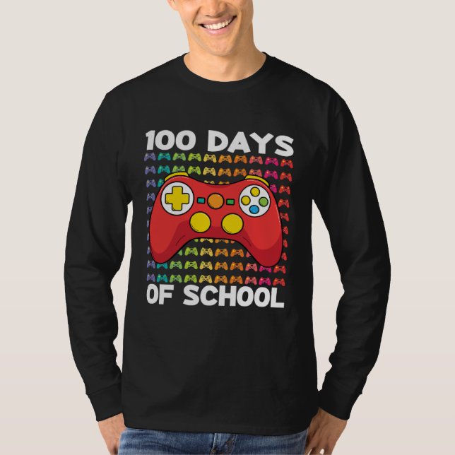 100 Days of School Gamer Boy Costume Outfit Game C T-Shirt (Front)