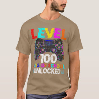 100 Days of School Gamer Boy Level 100 Unlocked Ga T-Shirt