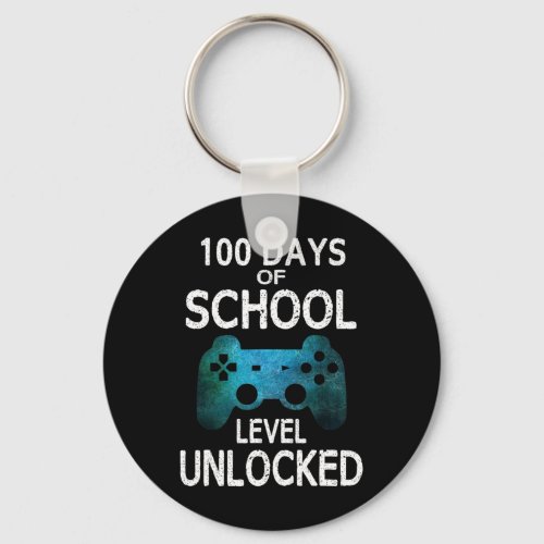 100 Days Of School Gamer Video Games Level Unlocke Keychain