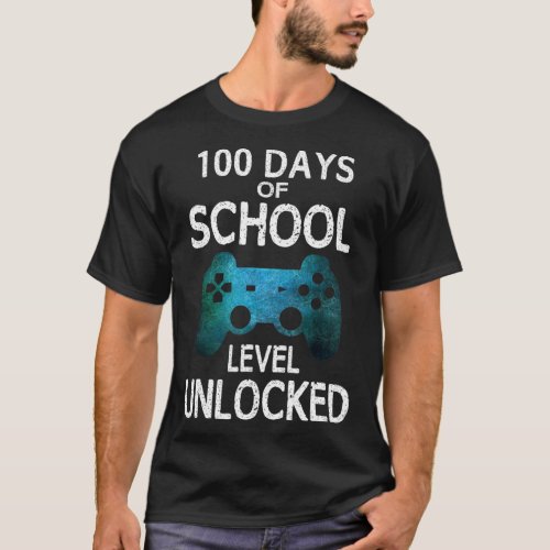 100 Days Of School Gamer Video Games Level Unlocke T_Shirt